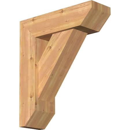 Traditional Slat Smooth Bracket W/ Offset Brace, Western Red Cedar, 7 1/2W X 24D X 28H